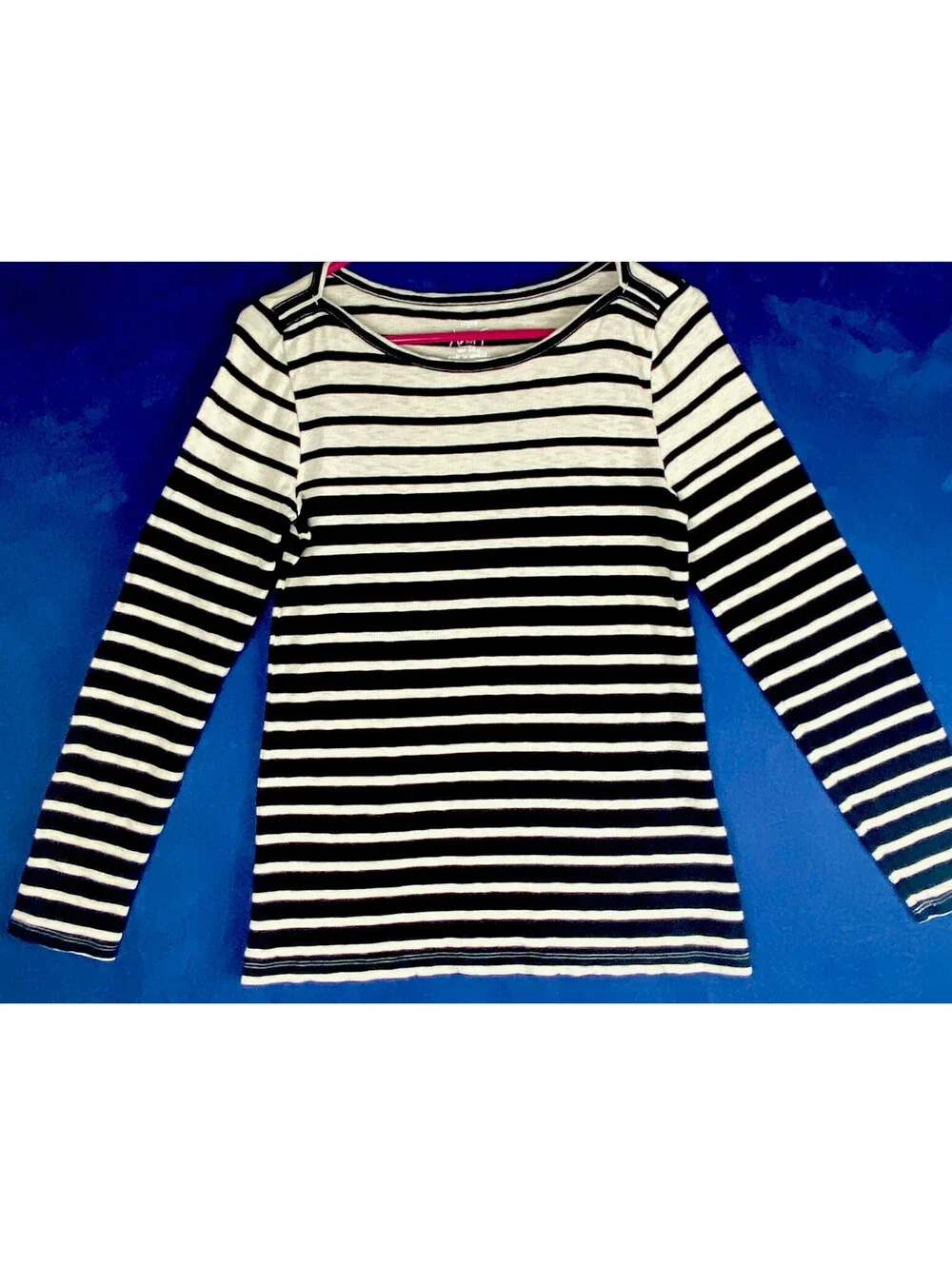 J. Crew Artist T jersey knit Sz. Med black/tan stripes 100%cotton
